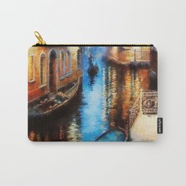 Venice Canal Digital Oil Painting Carry-All Pouch | Travel, Gondola, Digital, Italy, Boat, Painting, Water, Architecture, Venetian, European 