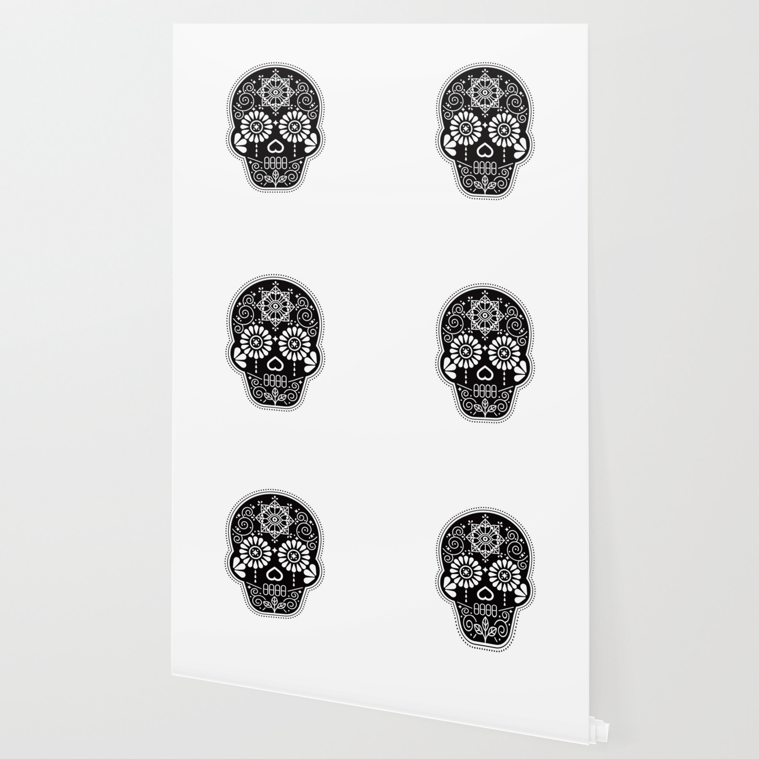 Dia De Muertos Calavera Mexican Sugar Skull Black Palette