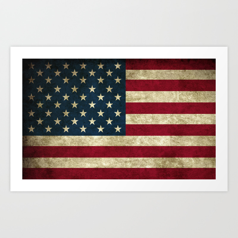 Rustic Flag Of The United States For A Rustic Cowboy Art Print By Highdesign Society6