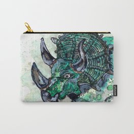 Green Triceratops Dinosaur Carry-All Pouch