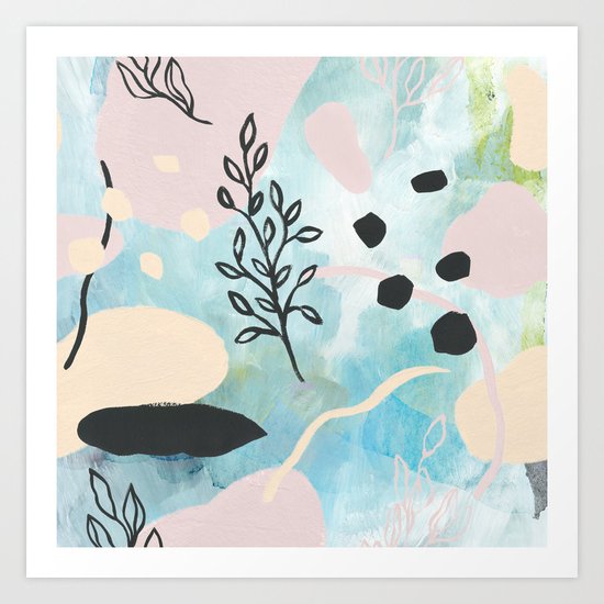 Spring Vibes Modern Abstract Art Color Shapes Painting Art Print