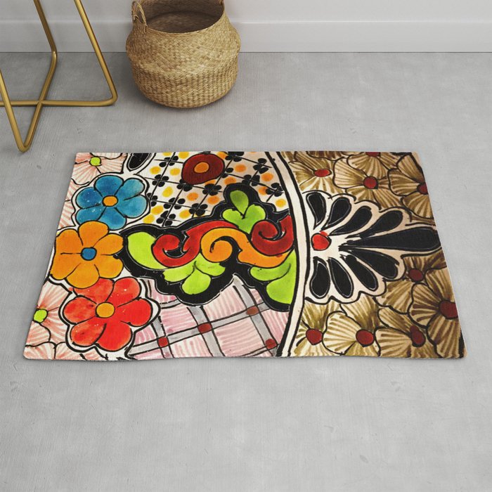 Beautiful Red and Green Talavera Rug by tsalaz1 Society6
