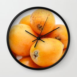 Loquats Wall Clock | Loquats, Food, Eriobotryajaponica, Ripe, Raw, Japaneseplum, Juicy, Whitebackground, Japanesemedlar, Fruits 