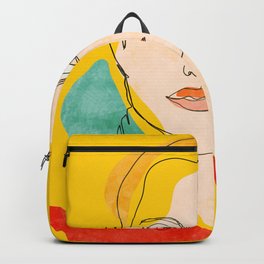 woman face line art minimal illustration Backpack | Digital, Colored Pencil, Girl, Modern, Art, Love, Girlz, Ink Pen, Drawing, Heart 