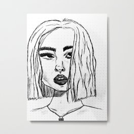 Rough Sketch of the The Girl in Green Metal Print | Annoyed, Girl, Pencil, Roughdraft, Roughsketch, Lips, Drawing, Editeddrawing, Shorthairgirl, Bob 