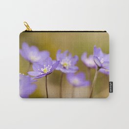Anemone hepatica II Carry-All Pouch | Brown, Color, Photo, Blue, Hepatica, Digital, Nature, Anemone, Flowers 