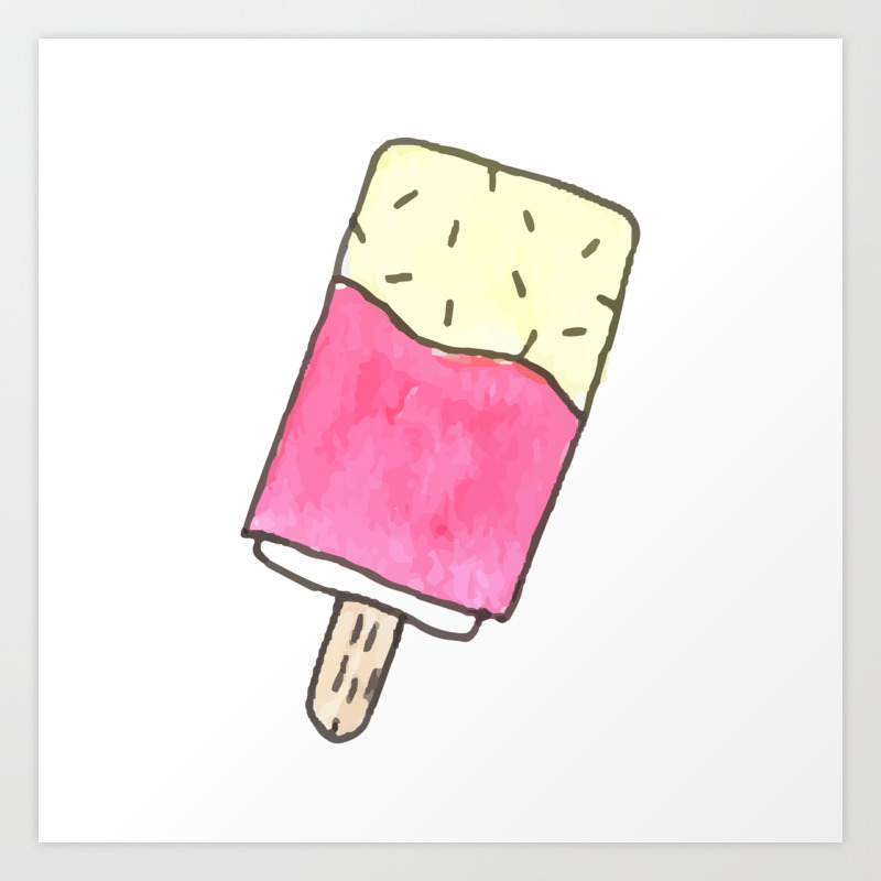 Cute Pink Candy And Ice Cream Art Print By Wallifyer Society6
