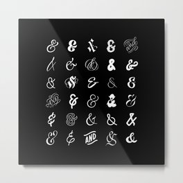 Thirty Ampersands – Black Metal Print | Mollysuberthorpe, Handlettering, Lettered, Moll, Font, Pattern, Drawing, Type, Calligraphie, Lettering 