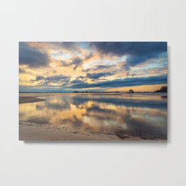 Mirrored Art Sunset Metal Print | Digital, Sound, Skyline, Photo, Cloudy, Sunset, Coast, Coastal, Beach, Color 