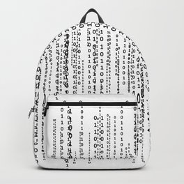 Black binary codes Backpack | Blackcode, Black And White, Typography, Matrix, Software, Digital, Acrylic, Programming, Code, Vector 