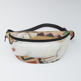 Jack Russel Terrier on Aztec rug painting Fanny Pack