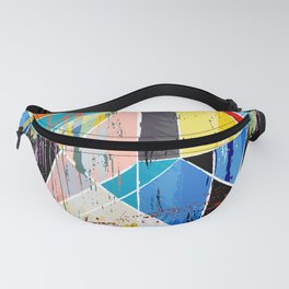 abstract background composition, with strokes, splashes and geometric lines Fanny Pack