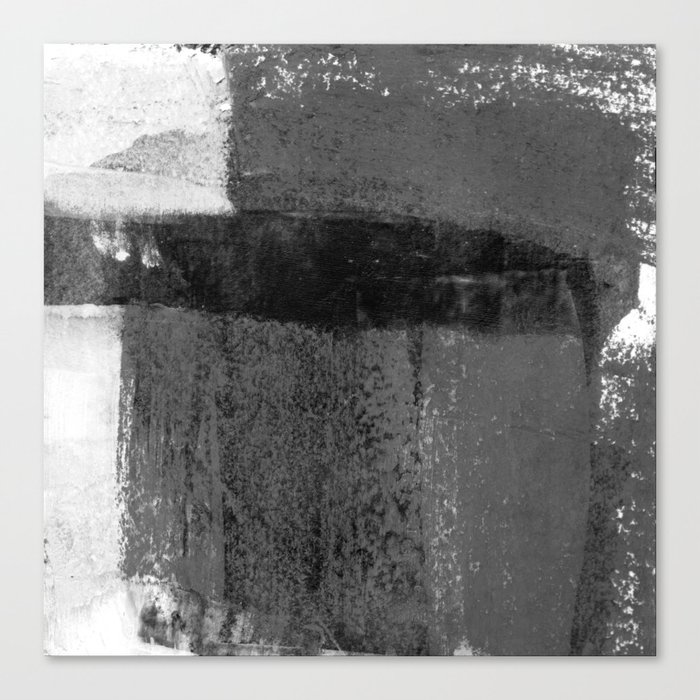 Torn Edges Grey And White Minimalist Abstract Painting Canvas