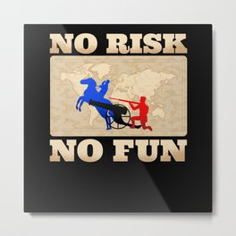 No Risk No Fun Tabletop Board Game Gamer Metal Print | Game, Norisknofun, Boardgamelover, Strategy, Domination, Military, Geek, Boardgames, Risk, Geeky 
