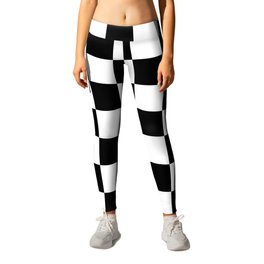 Checkered (Black & White Pattern) Leggings | Pattern, Retro, Graphicdesign, Check, Chessboard, Patterns, Texture, Chess, Ornament, Checkerboard 