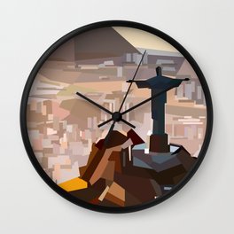 Geometric Christ the Redeemer, Brazil Wall Clock