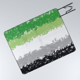 Aromantic Flag Swirls Style Graphic Design Picnic Blanket