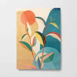 Colorful Branching Out 16 Metal Print | Colorful, Minimalist, Branch, Art, Watercolor, Wall, Modern, Painting, Color, Leaves 