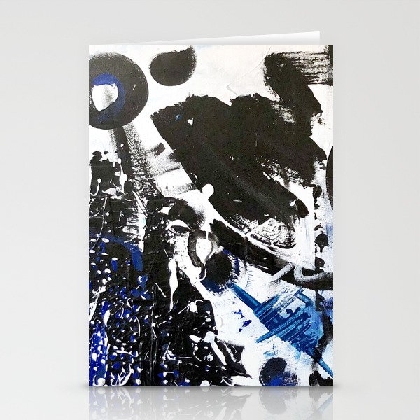 Blue 006 Abstract Acrylic Painting In Black White Blue