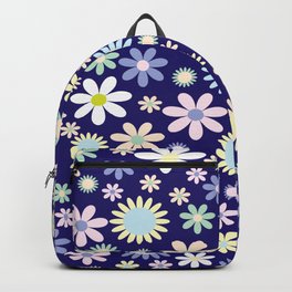 Colorful Flower Power Backpack | Retro, Patter, Flowerspattern, Vintage, Grunge, Graphicdesign, Backround, Summer, Eyecatcher, Geometricalshape 