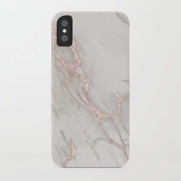 Marble Rose Gold Blush Pink Metallic by Nature Magick iPhone Case