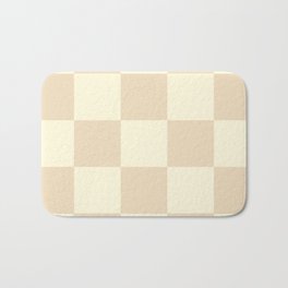 Muted Checkerboard Badematte | Curated, Bright, Chess, Black And White, Simple, Retro, Beige, Brown, Patchwork, Minimal 