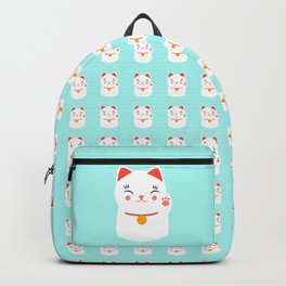 Lucky happy Japanese cat Backpack | Lucky, Smile, Japanese, Chubby, Color, Pop Art, Kawaii, Minimalism, Graphicdesign, Pattern 
