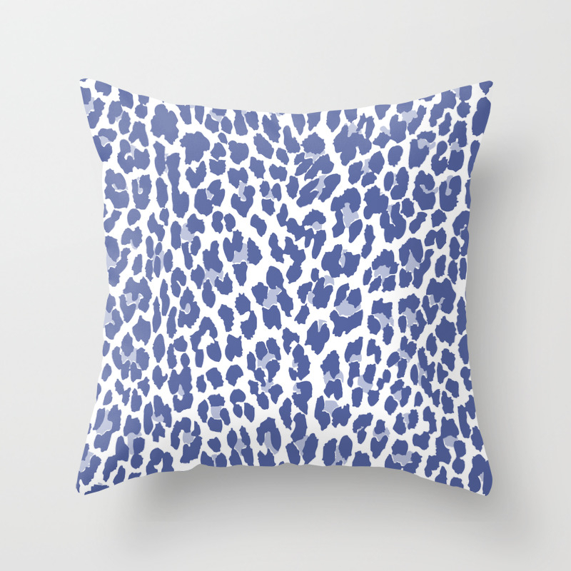 Blue Leopard Print Throw Pillow by heartlocked | Society6