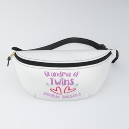 Grandma of twins double blessed funny granny gifts Fanny Pack