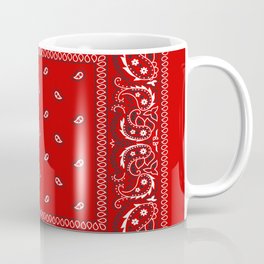 Bandana in Red - Classic Red Bandana  Coffee Mug | Redbandana, Bandana, Graphicdesign, Fall2020, Western, Cowboy, Summer2020, Classicred, Retro, Traditionalbandana 