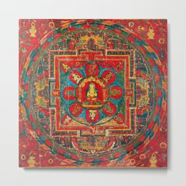 Vairocana Buddha Tibetan Buddhist Mandala Metal Print | Bluemandala, Tantric, Buddhistmandala, Crimson, Tantra, Hindumandala, Buddha, Buddhist, Vairocana, Deities 