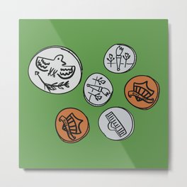 Loose Change (Cash Money Green) Metal Print | Cash, Bank, Numismatic, Money, Cute, Accountant, Aesthetic, Green, Change, Currency 