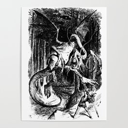 Jabberwocky Illustration from Alice in Wonderland Transparent Background Poster
