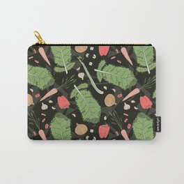 Vegetable Patch on a Dark Background Carry-All Pouch | Veggies, Food, Kitchen, Bellpepper, Celery, Illustrated, Cooking, Drawing, Onion, Garlic 
