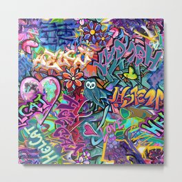 Graffiti at the Skate Park Metal Print | Tag, Spraypaint, Street, Digitalgraffiti, Youth, Colorpop, Graffiti, Colourful, Digital, Streetart 
