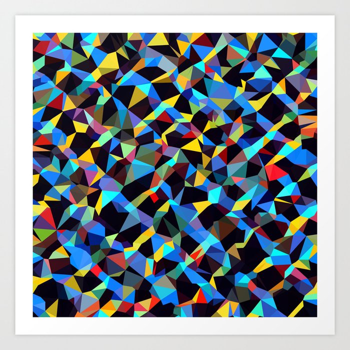 Psychedelic Geometric Triangle Polygon Pattern Abstract Background
