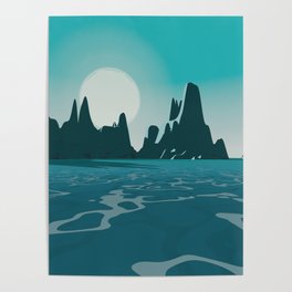 Blue Landscape Poster