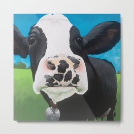 Flossie the Freckled Cow Metal Print | Wisdom, Blue, Happycows, Inspiration, Napavalley, Cow, Cows, Funny, Black and White, Californiacows 