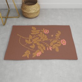 Roses Rug | Curated, Floral, Warm, Flower, Vintage, Botany, Retro, Bohemian, Folk, Painting 