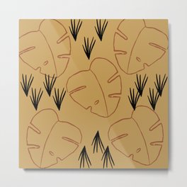 Abstract Palms Metal Print | Beige, Grass, Elephantplant, Palmleaves, Colors, Palms, Art, Abstract, Digital, Brown 