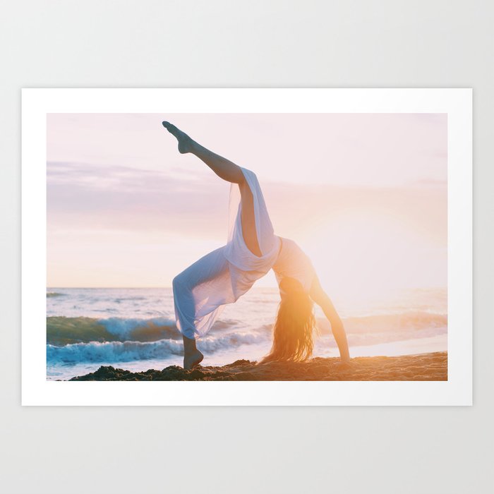 Yoga Pose At The Beach Art Print By Cristinapratmases Society6