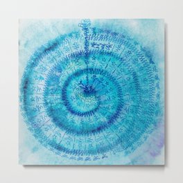 Light Language - Blue Spiral of Venus Metal Print | Mandala, Ocean, Painting, Spirituality, Activation, Watercolor, Dimensions, Vibration, Creationcodes, Watercodes 