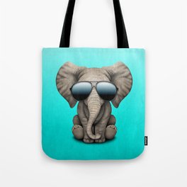 Cute Baby Elephant Wearing Sunglasses Tote Bag