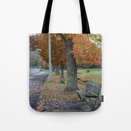 Autumn Bench Tote Bag
