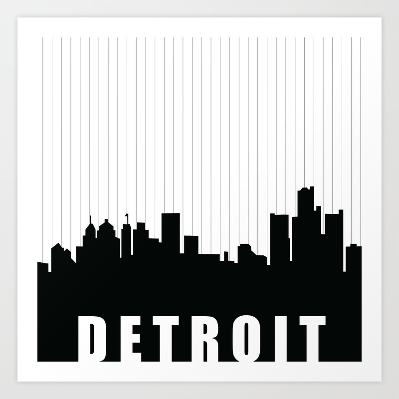 Detroit Skyline Art Print By Kj53321 Society6