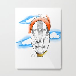Hot Air balloon draw Metal Print | Drawing, Ink Pen, Digital 