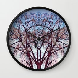 Sunlight on Branches - Arbor Rorschach 1 Wall Clock | Photo, Trippy, Sunlight, Branches, Digital, Psychedelic, Technicolor, Therapy, Tree, Vibrant 