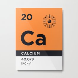Periodic Element B - 20 Calcium Ca Metal Print | Proton, Element20, Calcium, Bohr, Ca, Periodictable, Graphicdesign, Periodic, Bohrmodel, Table 