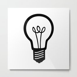 Simple Light Bulb Metal Print | Electricity, Edison, Techie, Vintage, Technician, Research, Graphicdesign, Lightbulb, Idea, Student 