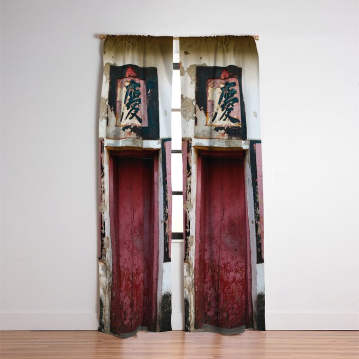 Chinese Temple Door In Kuan An Keng An Old Shrine At Kudi Jeen Community In Bangkok Thailand Blackout Curtain By Exaltation Society6